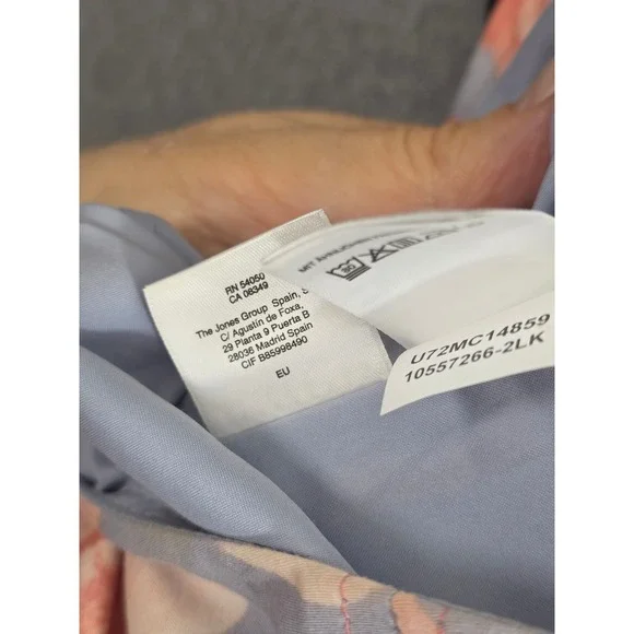 Nine West Floral Sleeveless Sheath Dress Size 8 Blue Grey Pink Purple Pockets - Picture 5 of 10